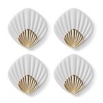 4 pezzi / set ganci a conchiglia senza perforazione per uso domestico ganci adesivi per bagno e cucina (bianco)