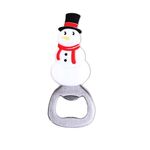 Adesivo magnetico per frigorifero apribottiglie in acciaio inossidabile con simpatico cartone animato, stile: pupazzo di neve