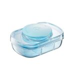 Scomparto portatile sigillato per medicinali, distributore di pillole di grande capacità (blu trasparente)