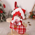 Calze di Natale a forma di casa Sacchetto regalo Decorazione della vigilia di Natale Calze di caramelle (pupazzo di neve)