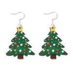 Orecchini con decorazione a forma di cartone animato, elemento natalizio, orecchini lucidi, specifiche: albero