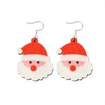 Orecchini con decorazione a forma di cartone animato, elemento natalizio, orecchini lucidi, specifiche: Babbo Natale