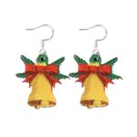 Orecchini con decorazione a forma di cartone animato, elemento natalizio, orecchini lucidi, specifiche: campana