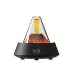 Umidificatore per aromaterapia con lava vulcanica da 80 ml con luci colorate, alimentazione tramite spina USB (nero)