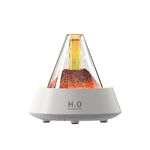 Umidificatore per aromaterapia con lava vulcanica da 80 ml con luci colorate, alimentazione tramite spina USB (bianco)
