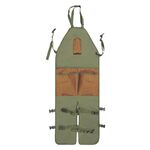 Giardinaggio Potatura Multi-Tasche Oxford Tessuto Color-blocking Gamba Estesa Grembiule (Verde + Marrone)
