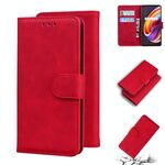 Per OPPO Realme X7 Pro 5G Skin Feel Pure Color Flip Pelle Custodia per cellulare (rosso)