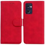 Per OPPO Reno7 5G (Taiwan) / Trova X5 Lite Skin Feel Pure Color flip custodia in pelle flip (rosso)