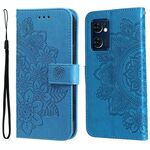 Per OPPO Trova X5 Lite / Reno7 5G 7-Petal Flowers Embossed flip custodia in pelle flip (blu)