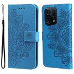 Per OPPO Trova X5 Pro 7-Petal Flowers Embossed flip custodia in pelle flip (blu)