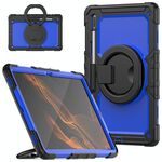 Per Samsung Galaxy Tab S8 Ultra Spallaccio in silicone + custodia per tablet PC (nero blu)