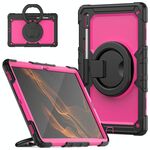 Per Samsung Galaxy Tab S8 Ultra Spallaccio in silicone + custodia da tablet PC (nero rosa nera)