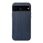 Per Google Pixel 7 Pro 5G telaio in legno telaio PU (blu)