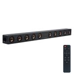 D90+ Subwoofer Altoparlante Bluetooth 4.2 in legno con telecomando, scheda TF di supporto e fibra ottica e coassiale AUX da 3,5 mm e disco U (grigio)