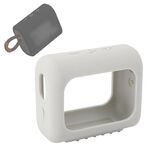 Per JBL GO3 Bluetooth altoparlante Bluetooth Custodia in silicone portatile Cassa protettiva con moschettone (argento grigio)