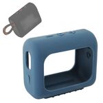 Per JBL GO3 Bluetooth Altoparlante Bluetooth Custodia in silicone Portatile Custodia protettiva con moschettone (blu scuro)