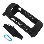 P401 per JBL Pulse4 custodia protettiva in silicone portatile con moschettone e cordino (nero)