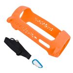 P401 per JBL Pulse4 custodia protettiva in silicone portatile con moschettone e cordino (arancione)