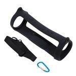 Per la carica JBL 4 altoparlante Bluetooth portatile coperchio protettivo in silicone con tracolla e moschettone (nero)