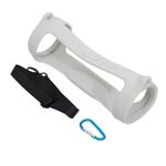 Per caricare JBL 4 altoparlante Bluetooth Coperchio protettivo in silicone portatile con tracolla e moschettone (argento grigio)