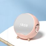Mini Desktop Multi-Function Smart Charging Wireless Speaker Bluetooth con sveglia e funzione porta telefono (rosa)