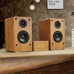 Altoparlante da tavolo in legno Bluetooth con scheda coassiale D1 (giallo)