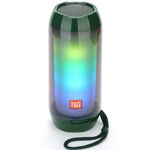 T&G TG643 Altoparlante Bluetooth wireless per subwoofer impermeabile portatile con luce a LED (verde)