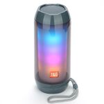 T&G TG643 Altoparlante Bluetooth wireless per subwoofer impermeabile portatile con luce a LED (grigio)