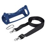 Custodia in silicone portatile per altoparlante Bluetooth JBL Flip 6 con tracolla (blu)