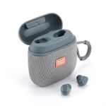 T&G TG809 Altoparlante portatile wireless esterno 2 in 1 e auricolari Bluetooth Mini TWS (Gery)