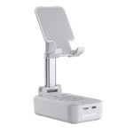 Zealot Z7 Supporto per telefono pieghevole 2 in 1 con altoparlante Bluetooth wireless (bianco)