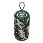T&G TG-656 Subwoofer stereo portatile wireless 3D Altoparlante Bluetooth Supporto FM / Luce d'atmosfera LED (Camouflage)