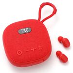 T&G TG-813 Auricolare altoparlante Bluetooth TWS 2 in 1 con scatola di ricarica (rosso)