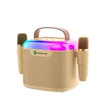 Nuovo altoparlante Bluetooth intelligente portatile RiXing NR8805 TWS con illuminazione RGB (beige)