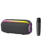 Nuovo altoparlante Bluetooth wireless intelligente TWS portatile da esterno RiXing NR8809 da 20 W, stile: microfono singolo (grigio)