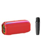 Nuovo altoparlante Bluetooth wireless intelligente TWS portatile da esterno RiXing NR8809 da 20 W, stile: microfono singolo (rosso)