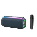 Nuovo altoparlante Bluetooth wireless intelligente TWS portatile da esterno RiXing NR8809 da 20 W, stile: microfono singolo (blu)