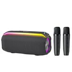Nuovo altoparlante Bluetooth wireless intelligente TWS portatile da esterno RiXing NR8809 da 20 W, stile: doppio microfono (grigio)