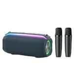 Nuovo altoparlante Bluetooth wireless intelligente TWS portatile da esterno RiXing NR8809 da 20 W, stile: doppio microfono (blu)