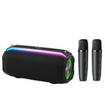 Nuovo altoparlante Bluetooth wireless intelligente TWS portatile da esterno RiXing NR8809 da 20 W, stile: doppio microfono (nero)