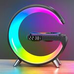N69 Smart Bluetooth Speaker Support Caricabatterie wireless e sveglia e luce ambientale, spina americana (nero)