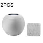 2 PCS Per Homepod Mini Smart Speaker Copertura Antipolvere Tessuto Elasticizzato Copertura di Protezione Audio (Grigio Chiaro)