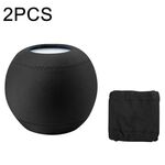 2 PCS Per Homepod Mini Smart Speaker Copertura Antipolvere Tessuto Elasticizzato Copertura di Protezione Audio (Nero)