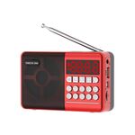 TEMEIYIN Scheda video digitale a LED Altoparlante radio Bluetooth Lettore portatile per esercizi mattutini, colore: rosso