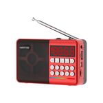 TEMEIYIN Scheda display digitale a LED Altoparlante radio Bluetooth Lettore portatile per esercizi mattutini, colore: rosso con luce