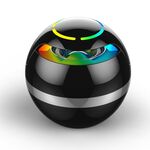 GS009 Bluetooth 4.2 Altoparlante a sfera rotonda piccolo con supporto luce colorata TF Card / FM (nero)