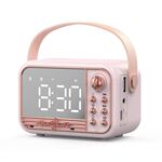 S11 Sveglia retrò palmare Altoparlante Bluetooth Orologio portatile desktop (rosa)
