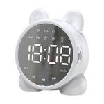 P1 Mini Card Mirror Clock Altoparlante Bluetooth senza fili con radio FM (bianco)
