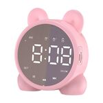 P1 Mini Card Mirror Clock Altoparlante Bluetooth senza fili con radio FM (rosa)