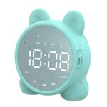 P1 Mini Card Mirror Clock Altoparlante Bluetooth senza fili con radio FM (verde chiaro)